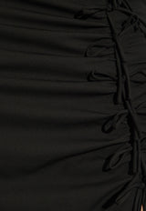 GANNI Bow-Detail Draped Midi Skirt F8676 6627-099