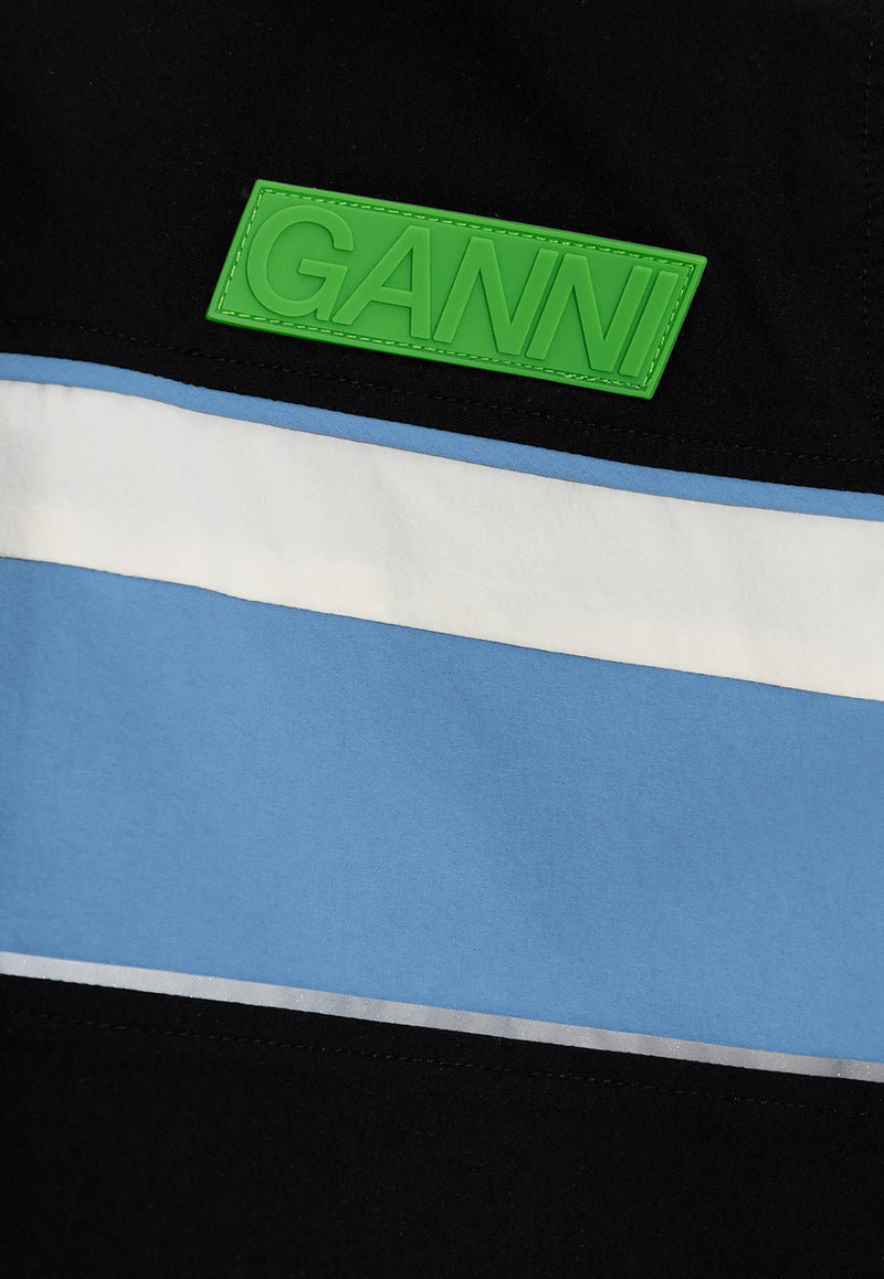 GANNI Logo Patch Zip-Up Track Jacket F8605 6739-099