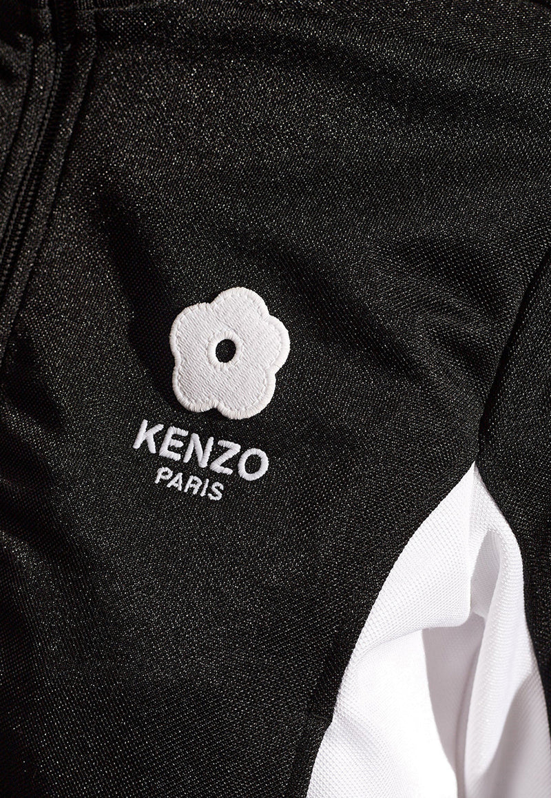 Kenzo Logo-Embroidered Zip-Up Sweatshirt FE52SW119 4IE-99J