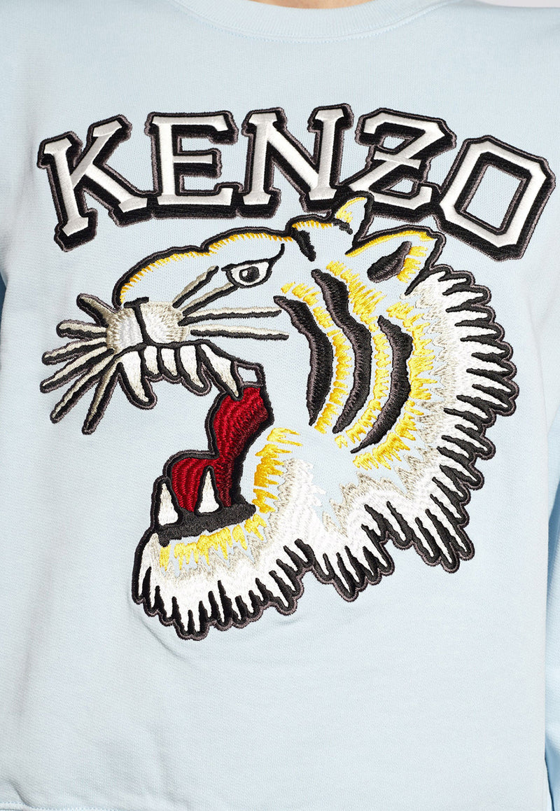 Kenzo Logo-Printed Crewneck Sweatshirt FE52SW139 4MF-63