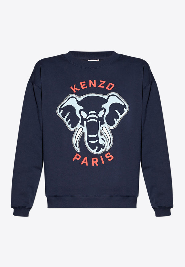 Kenzo Logo-Printed Crewneck Sweatshirt FE52SW136 4MF-77