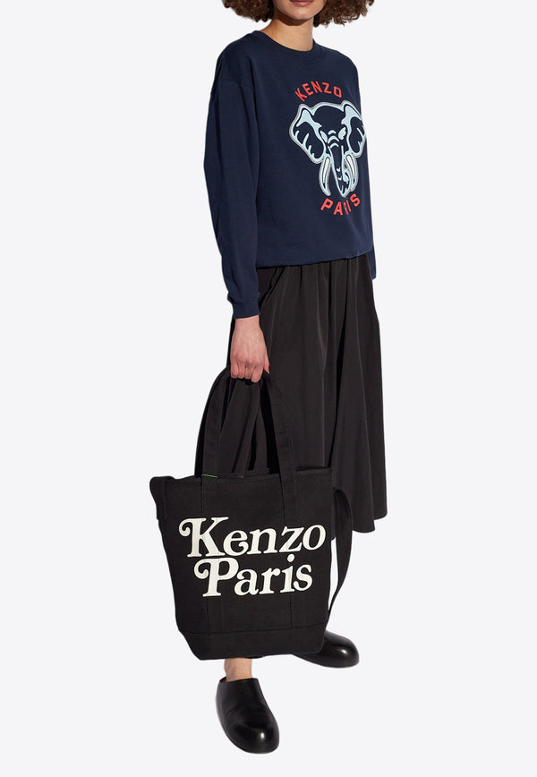 Kenzo Logo-Printed Crewneck Sweatshirt FE52SW136 4MF-77