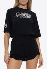 GANNI Logo-Printed Layered T-shirt T3732 3633-099