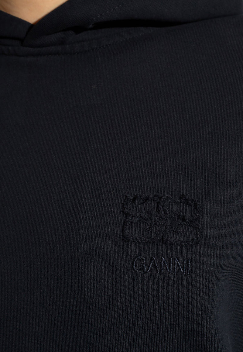 GANNI Logo-Embroidered Hooded Sweatshirt T3754 3654-683
