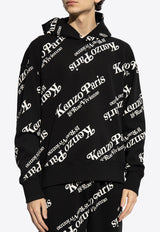 Kenzo Oversized Logo Print Hooded Sweatshirt FE58SW007 4MG-99J