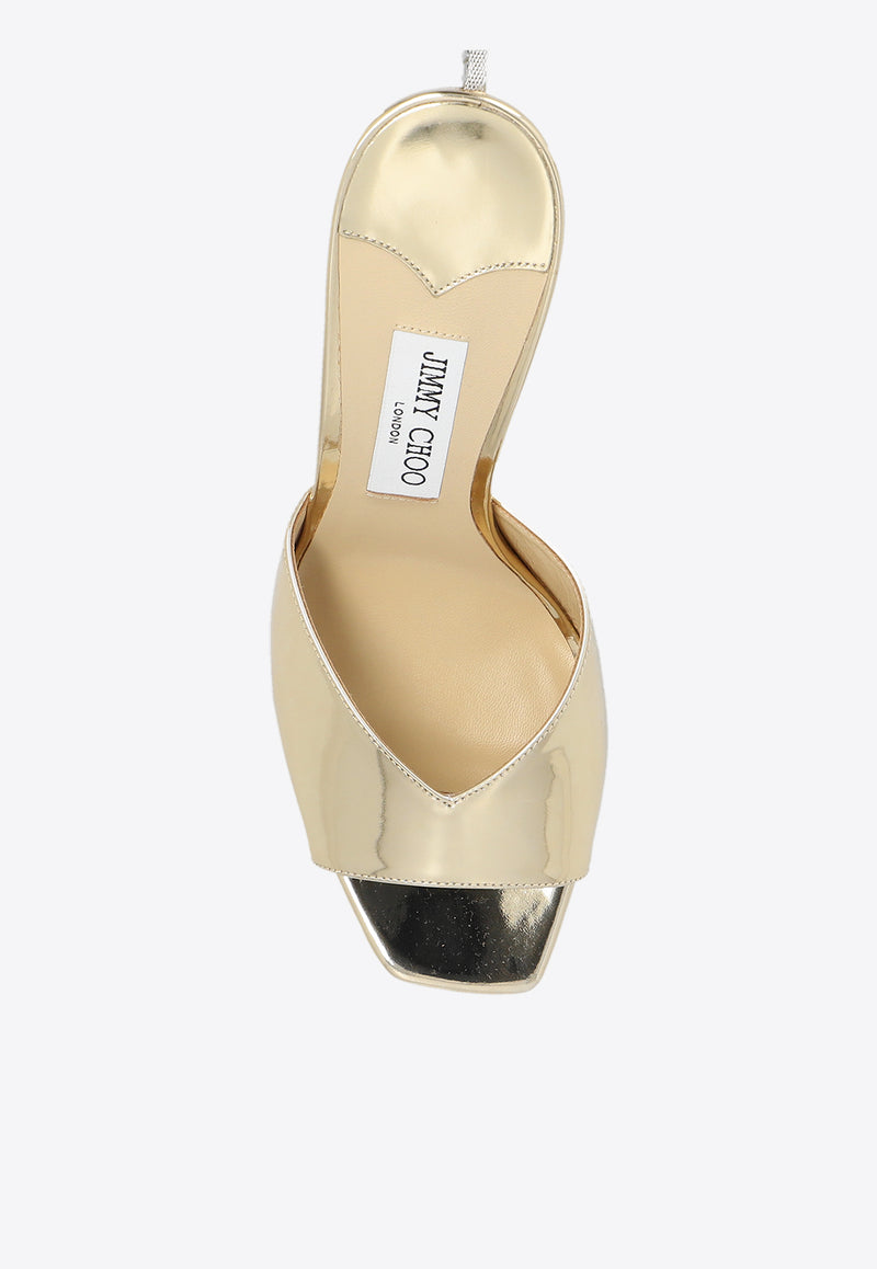 Jimmy Choo Saeda 125 Metallic Platform Sandals Gold SAEDA SANDAL PF 125 BAQ-GOLD CRYSTAL HONEY