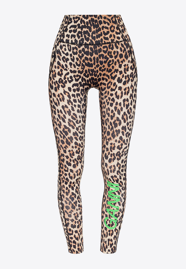 GANNI Leopard Ultra High-Waist Leggings T3486 10704-943