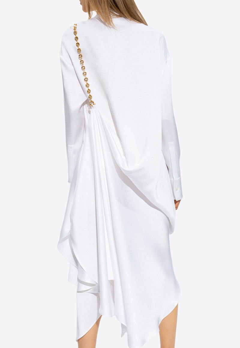 Loewe Chain Detail Silk Midi Shirt Dress White S540Y09XKM 0-OPTIC WHITE