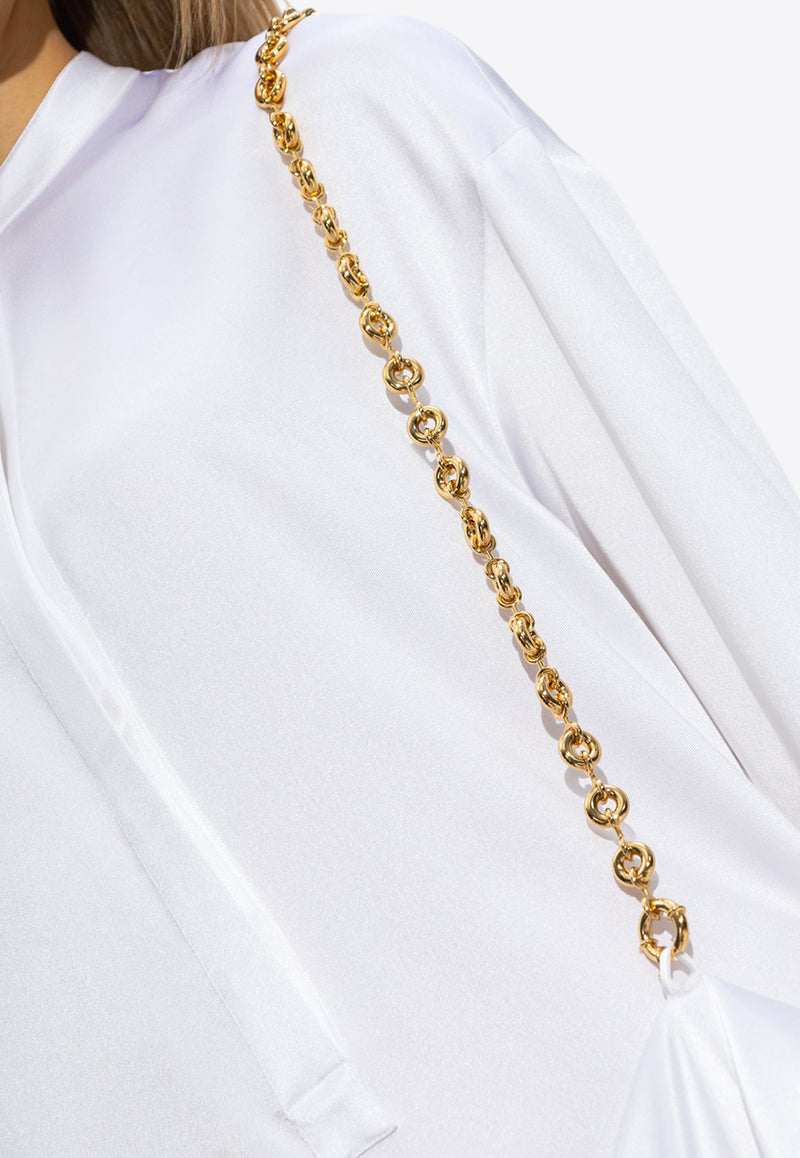 Loewe Chain Detail Silk Midi Shirt Dress White S540Y09XKM 0-OPTIC WHITE