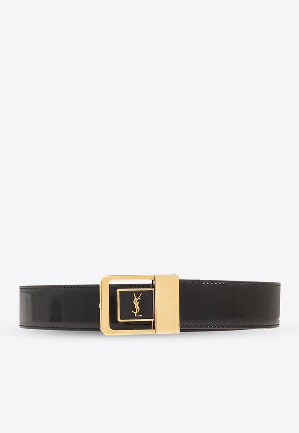 Saint Laurent LA 66 Patent Leather Belt 732556 AADE6-1000