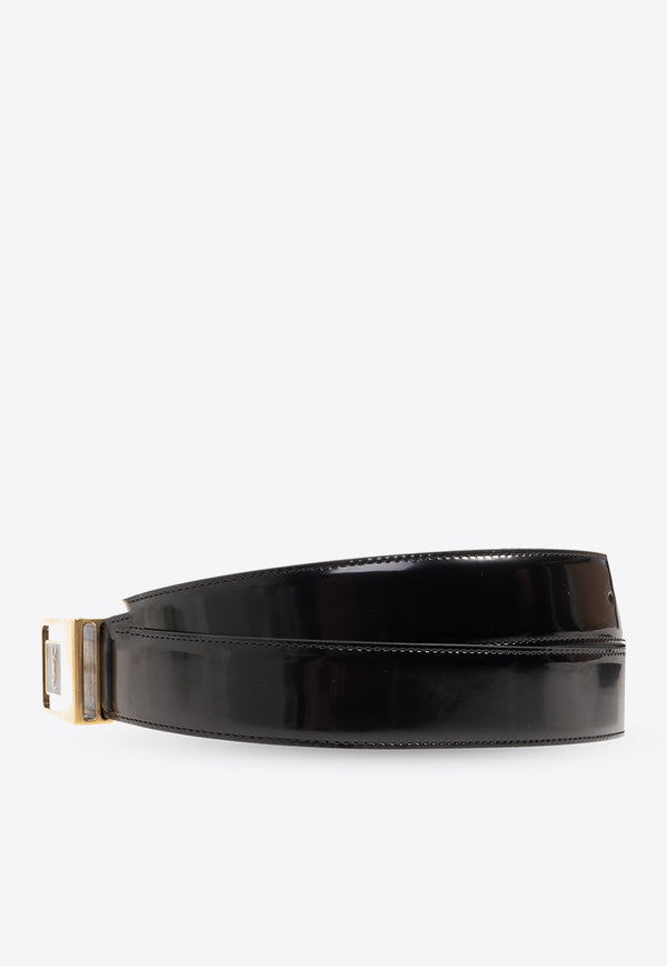 Saint Laurent LA 66 Patent Leather Belt 732556 AADE6-1000