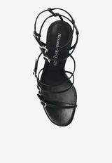 Alexander McQueen 90 Strappy Leather Sandals Black 780741 WIEX0-1000