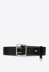 Alexander McQueen Curea Leather Buckle Belt Black 781602 1BLCH-1000