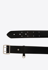 Alexander McQueen Curea Leather Buckle Belt Black 781602 1BLCH-1000