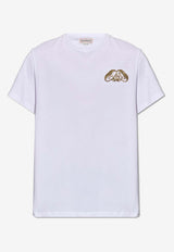 Alexander McQueen Half Seal Logo Appliqué T-shirt White 781995 QXAAF-9000