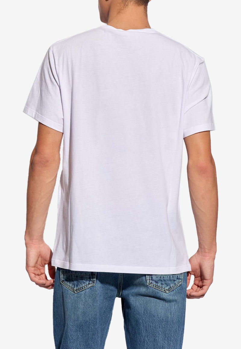 Alexander McQueen Fold Skull Logo T-shirt White 781969 QTABD-0909