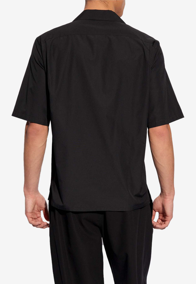 Alexander McQueen Embroidered Seal Short-Sleeved Shirt Black 782260 QNAAD-1000