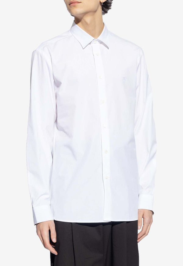 Burberry EKD Embroidered Long-Sleeves Shirt  8071465 A1464-WHITE