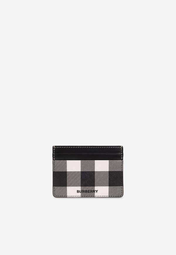 Burberry Exaggerated-Check Leather Cardholder 8064460 A8900-DARK BIRCH BROWN