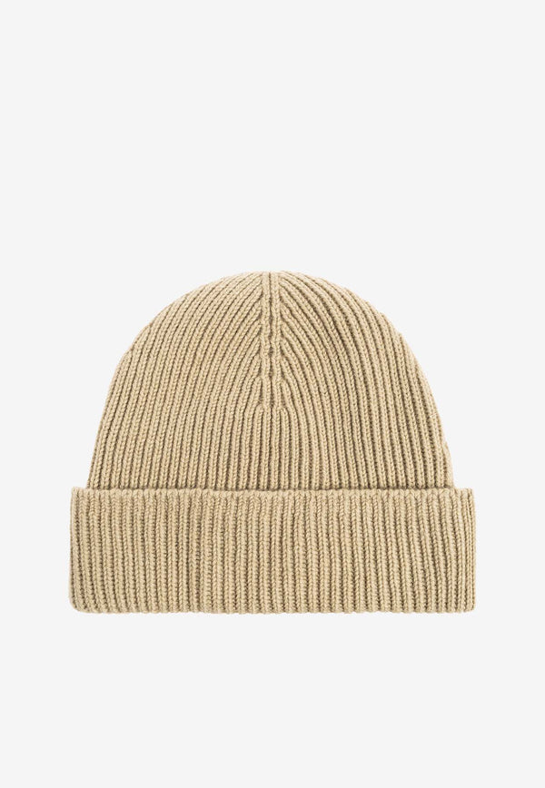 Burberry Embroidered EKD Ribbed Cashmere Beanie 8078806 B7311-HUNTER