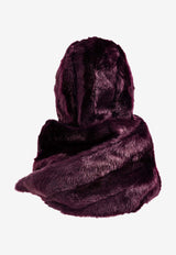 Burberry Faux Fur Hooded Scarf 8079141 B7491-CLOVE