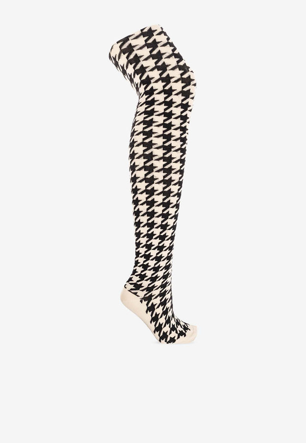 Burberry Houndstooth Jacquard Pattern Tights 8079835 A1189-CALICO BLACK
