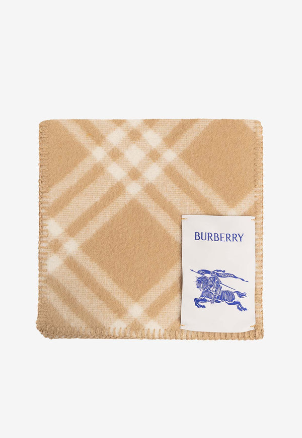Burberry EKD Label Check Wool Scarf 8079251 A7026-ARCHIVE BEIGE