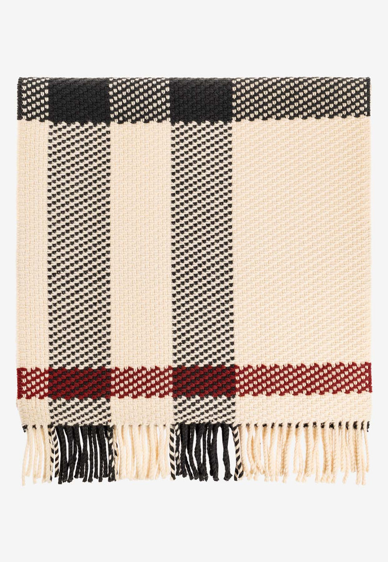 Burberry Check Textured Wool Scarf 8079240 A1450-STONE