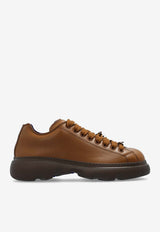 Burberry Round-Toe Leather Ranger Shoes 8080016 B8747-WOOD