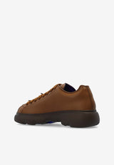 Burberry Round-Toe Leather Ranger Shoes 8080016 B8747-WOOD