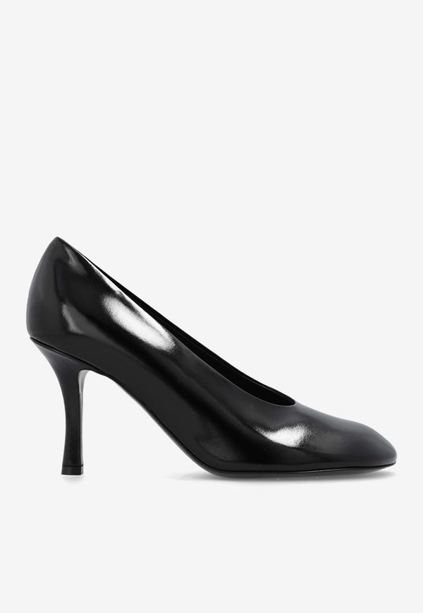 Burberry Baby 85 Glossy Leather Pumps Black 8080429 A1189-BLACK