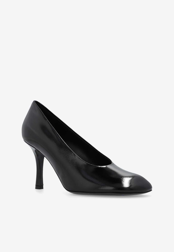 Burberry Baby 85 Glossy Leather Pumps Black 8080429 A1189-BLACK