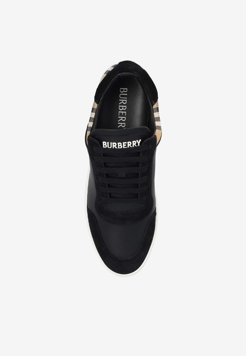 Burberry Stevie Vintage Check Low-Top Sneakers Black 8070818 A7626-BLACK ARBEIGE IP CHK