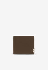 Burberry B Cut Bi-Fold Wallet in Grained Leather Brown 8080664 A1336-MILITARY