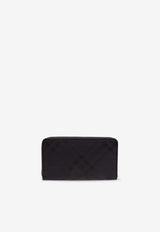 Burberry Zip-Around Checkered Wallet Black 8080725 A1189-BLACK