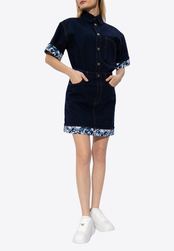 Burberry Japanese Denim Mini Skirt Navy 8080921 A1503-INDIGO BLUE