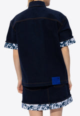 Burberry Logo Patch Denim Shirt Navy 8080781 A1503-INDIGO BLUE