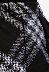 Burberry Vintage Check Wide-Leg Wool Pants Black 8081401 B6420-MONOCHROME IP CHECK