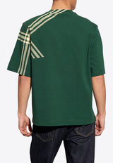 Burberry Check-Sleeve Crewneck T-Shirt Green 8082052 B8636-IVY
