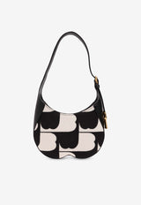 Burberry Small Chess Embroidered Shoulder Bag Monochrome 8081983 A1189-BLACK