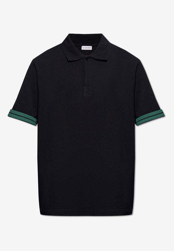 Burberry Equestrian Knight Design Polo T-shirt Black 8082127 A1189-BLACK