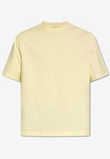Burberry Check-Sleeve Crewneck T-Shirt Yellow 8082053 B8639-SHERBET
