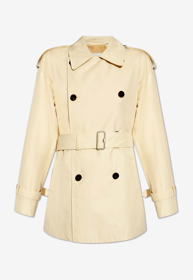 Burberry Double-Breasted Short Trench Coat Cream 8083207 B8620-CALICO