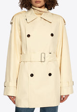 Burberry Double-Breasted Short Trench Coat Cream 8083207 B8620-CALICO