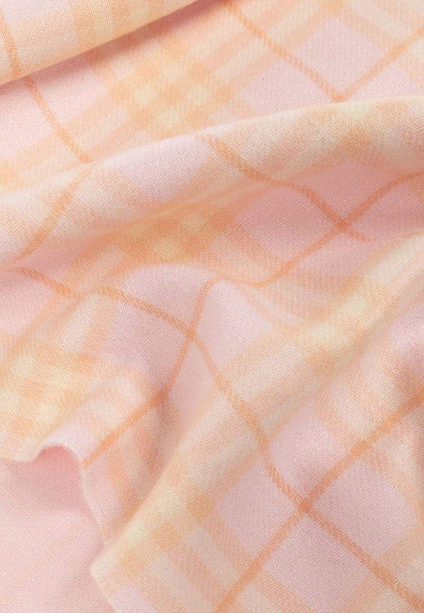Burberry Reversible Fringed Cashmere Scarf Pink 8083276 A3238-CAMEO