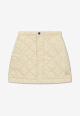 Burberry Equestrian Knight Design Quilted Mini Skirt Beige 8081126 B7348-SOAP