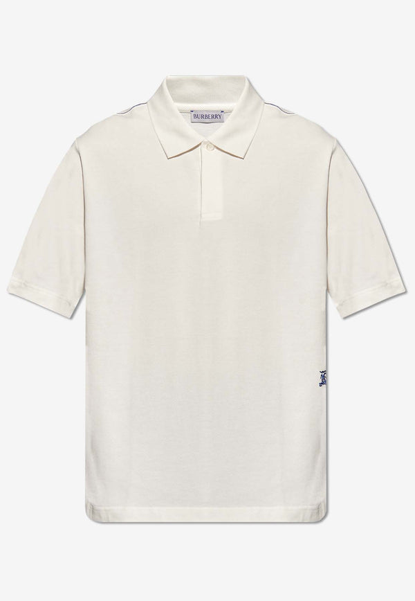 Burberry EKD Embroidered Polo T-shirt White 8083329 B7264-RAIN