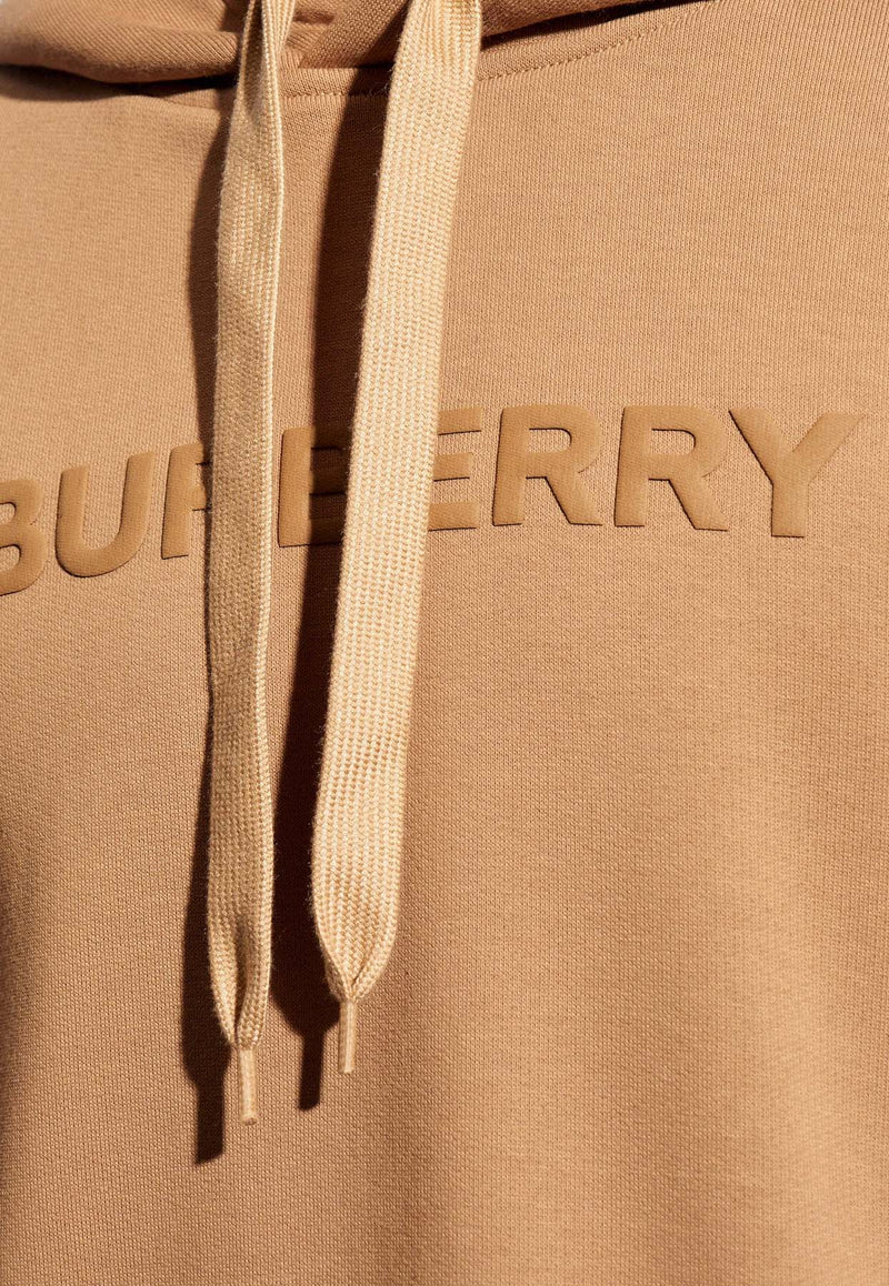 Burberry Rubberized Logo Hooded Sweatshirt Brown 8083393 A1420-CAMEL