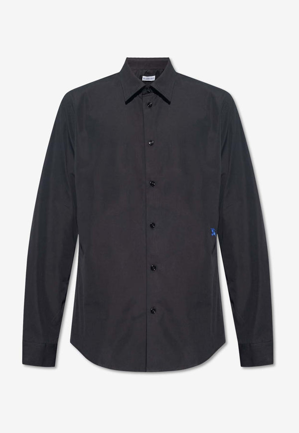 Burberry EKD Embroidered Long-Sleeved Shirt Black 8083067 A1189-BLACK