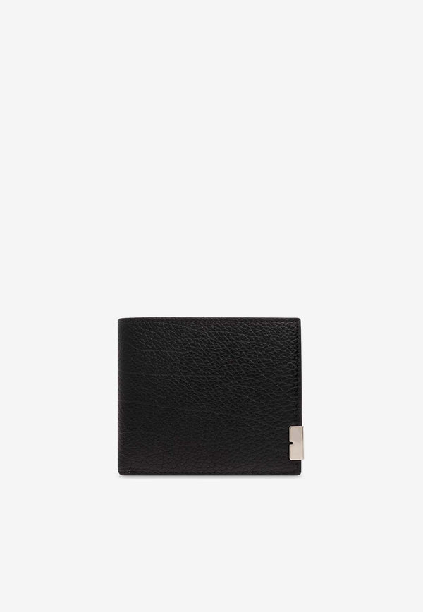 Burberry B Cut Bi-Fold Wallet in Grained Leather Black 8083748 A1189-BLACK